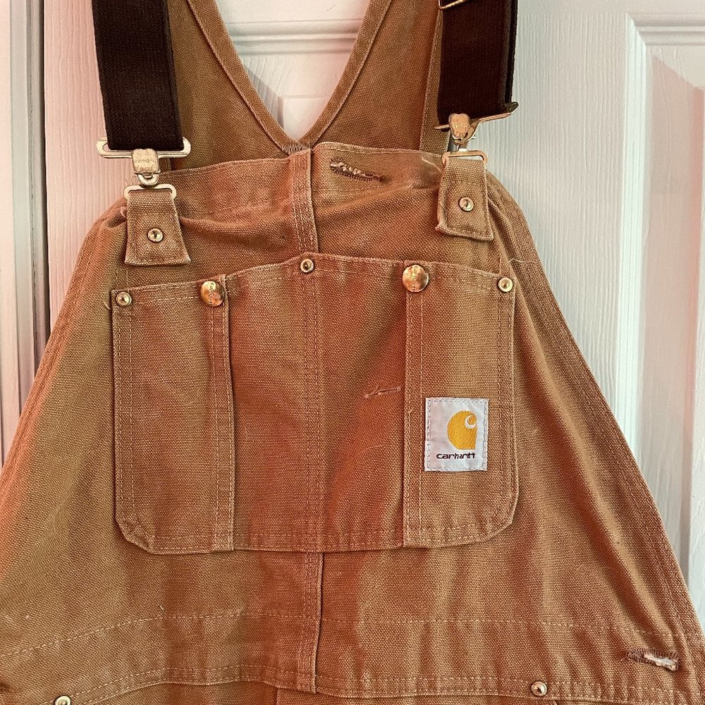 Carhartt Overalls 38x32 Tan